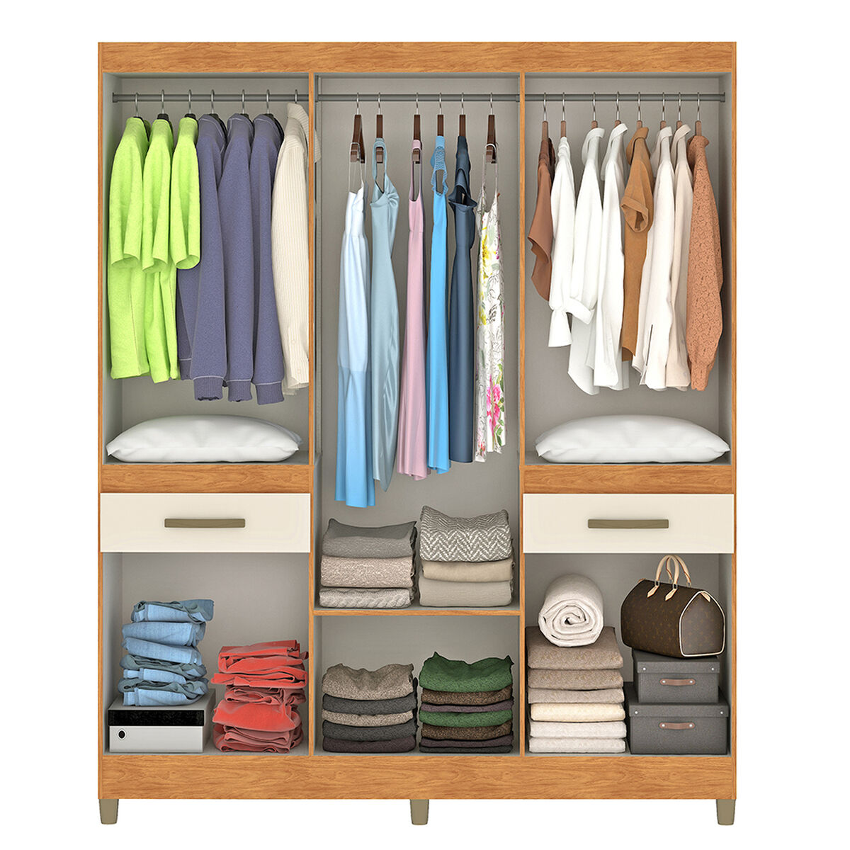 Clóset Vekkahome Aveiro 8 Puertas 2 Cajones Beige