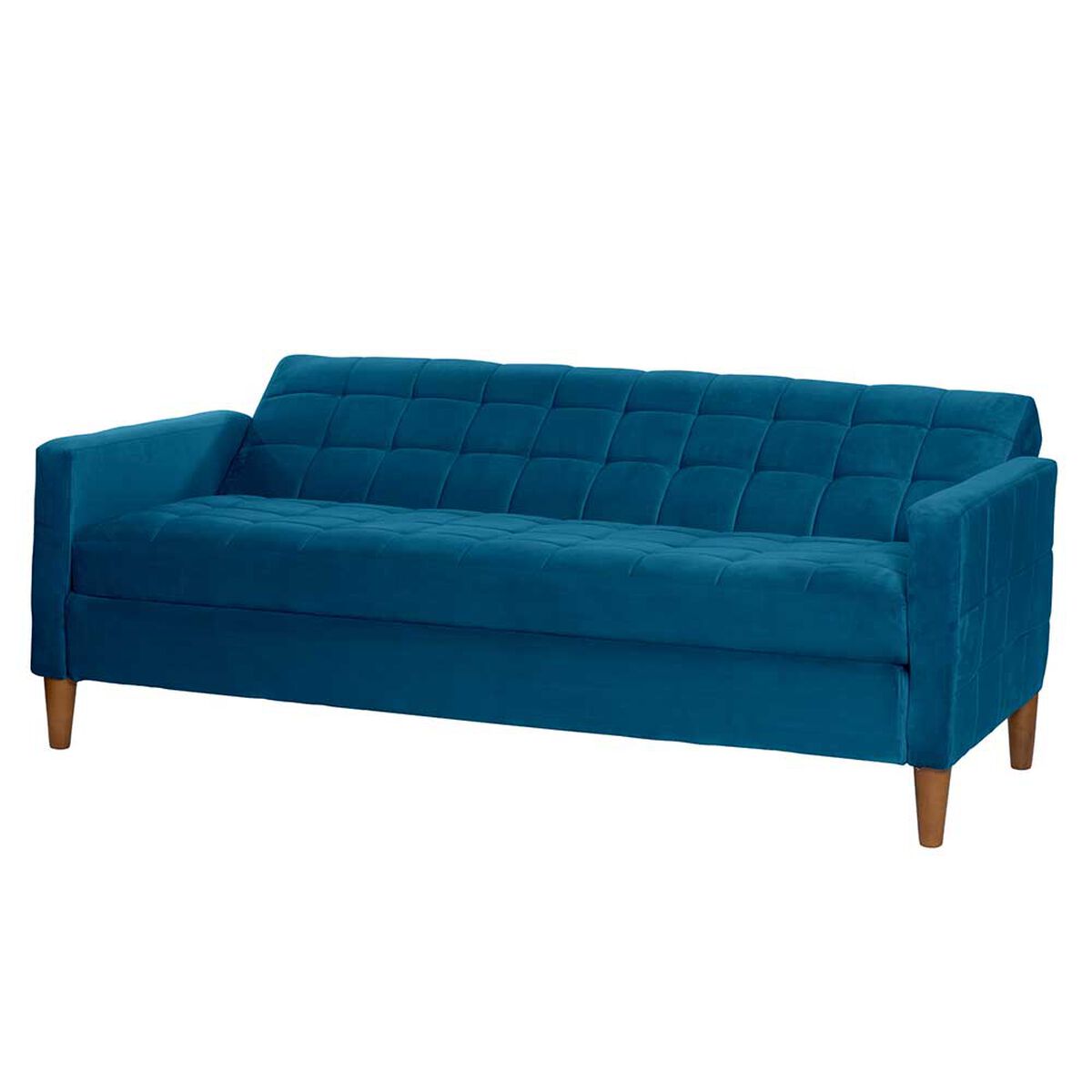 Futón Latam Home Genova Velvet 3 Cuerpos Azul Petróleo