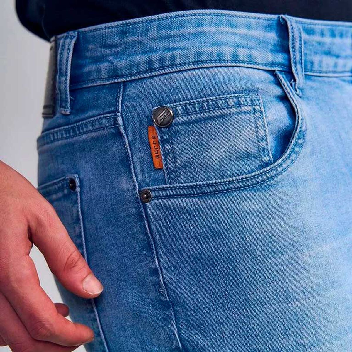 Jeans Basico Skinny Tiro Medio Lagoon Hombre Ellus