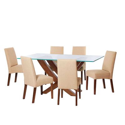 Juego de Comedor Latam Home Alicante 6 Sillas Beige