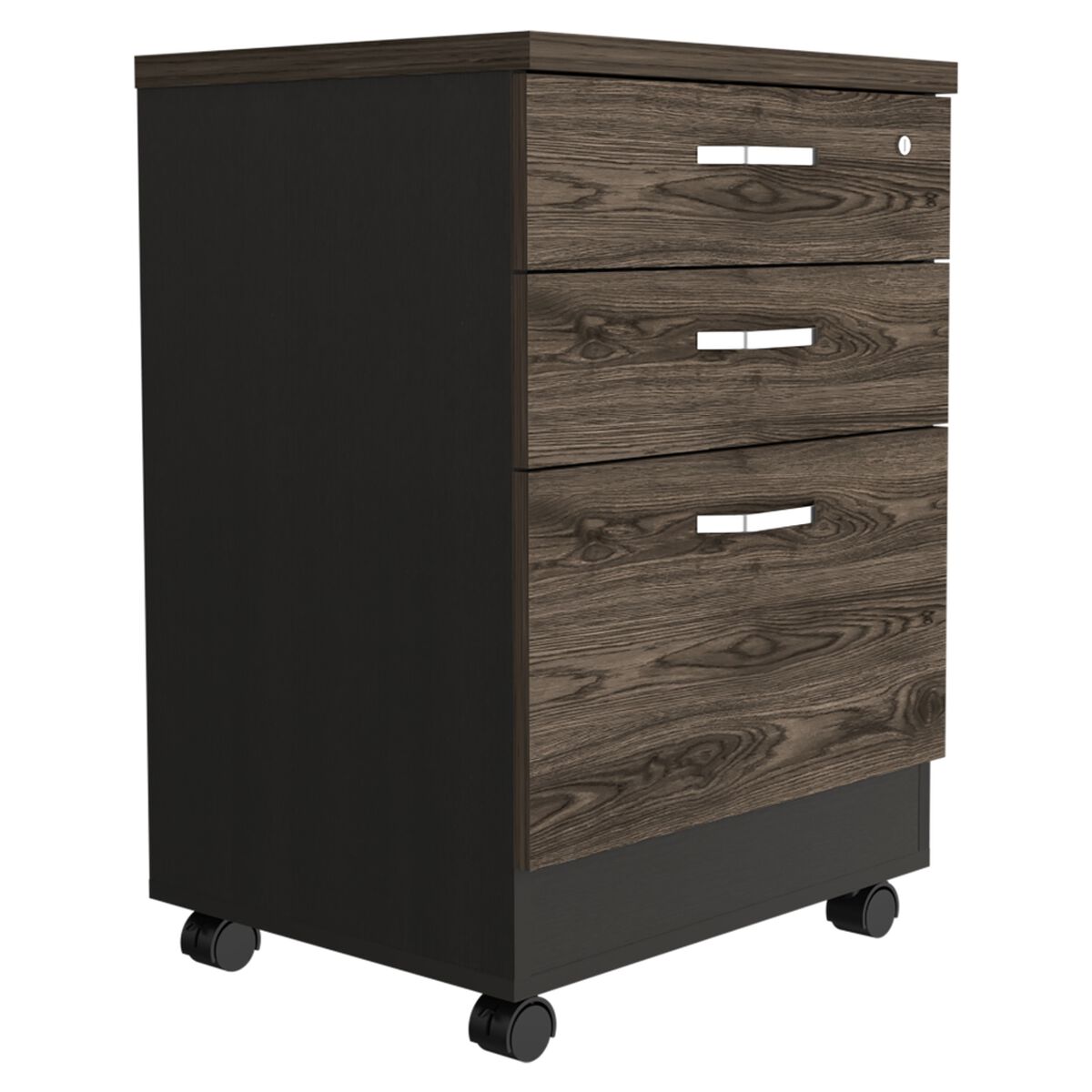 Escritorio Doble + Archivador 3 Cajones Negro TuHome Home Office