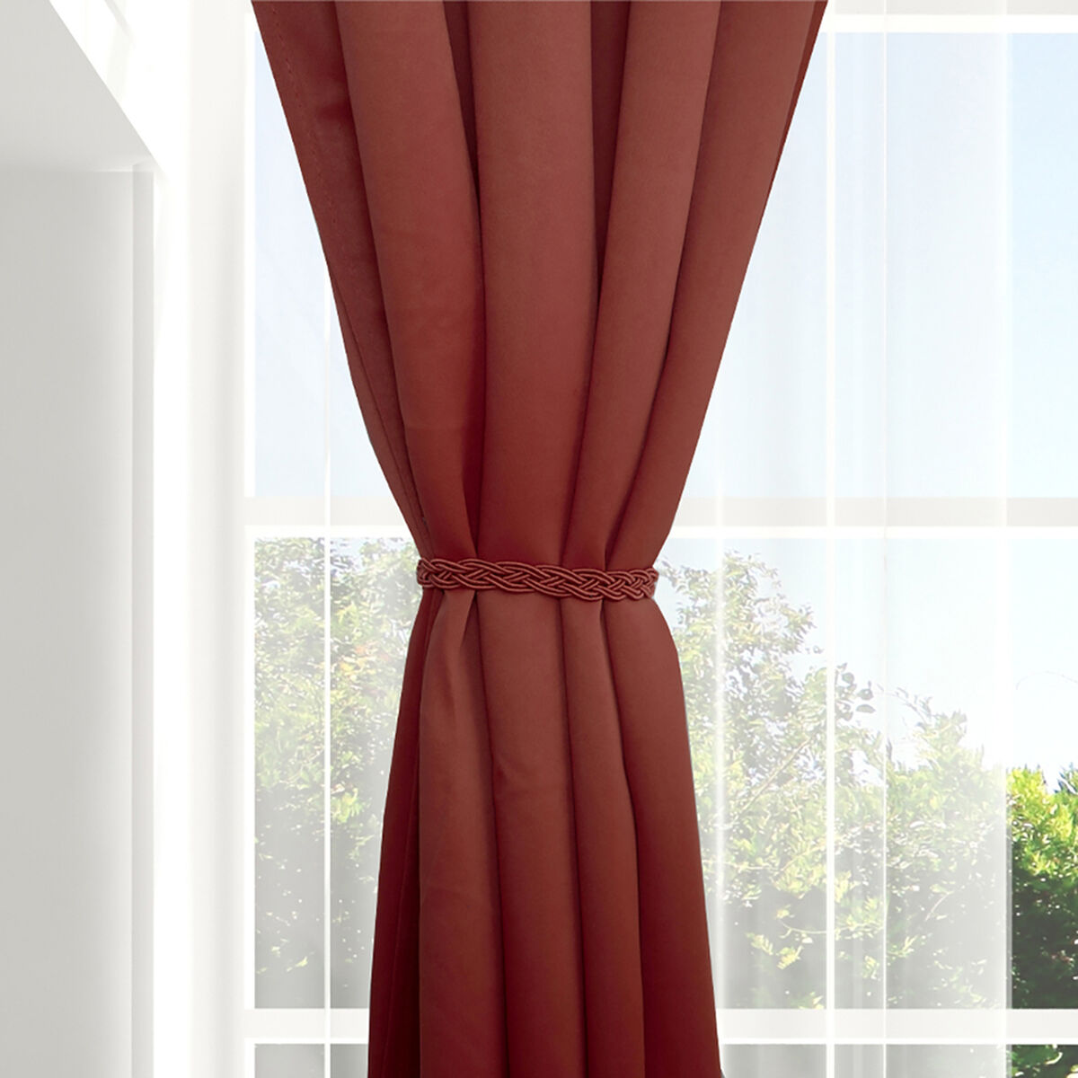 Set Cortinas Doral Black Out Victoria  220 x 140 cm Rojo