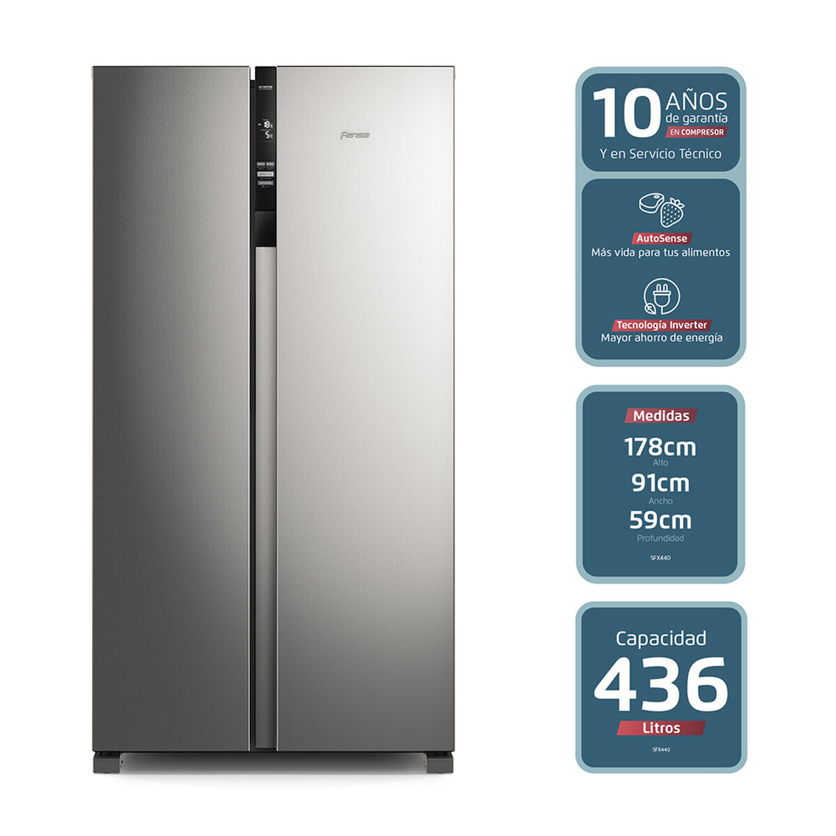 Refrigerador Side by Side Fensa SFX440 436 lts.