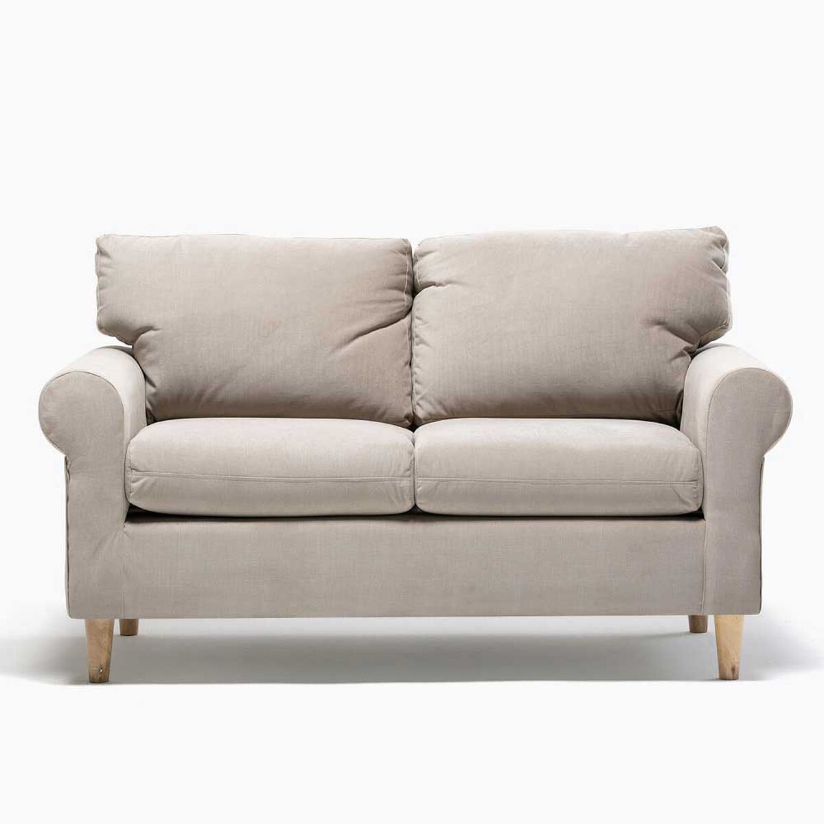 Sofá Kea Retro Felpa 2 Cuerpos Beige