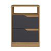 Velador VekkaHome Sole 2 Cajones Café Negro