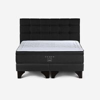 Cama Europea Rosen Base Dividida Súper King Tempo + Respaldo Issey Grafito