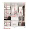 Clóset Home Mobili Cavic 4 Puertas 3 Cajones Blanco Rosa