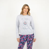 Polera de Pijama Mujer Portman Club Grey Melan, Marengo, Oliva