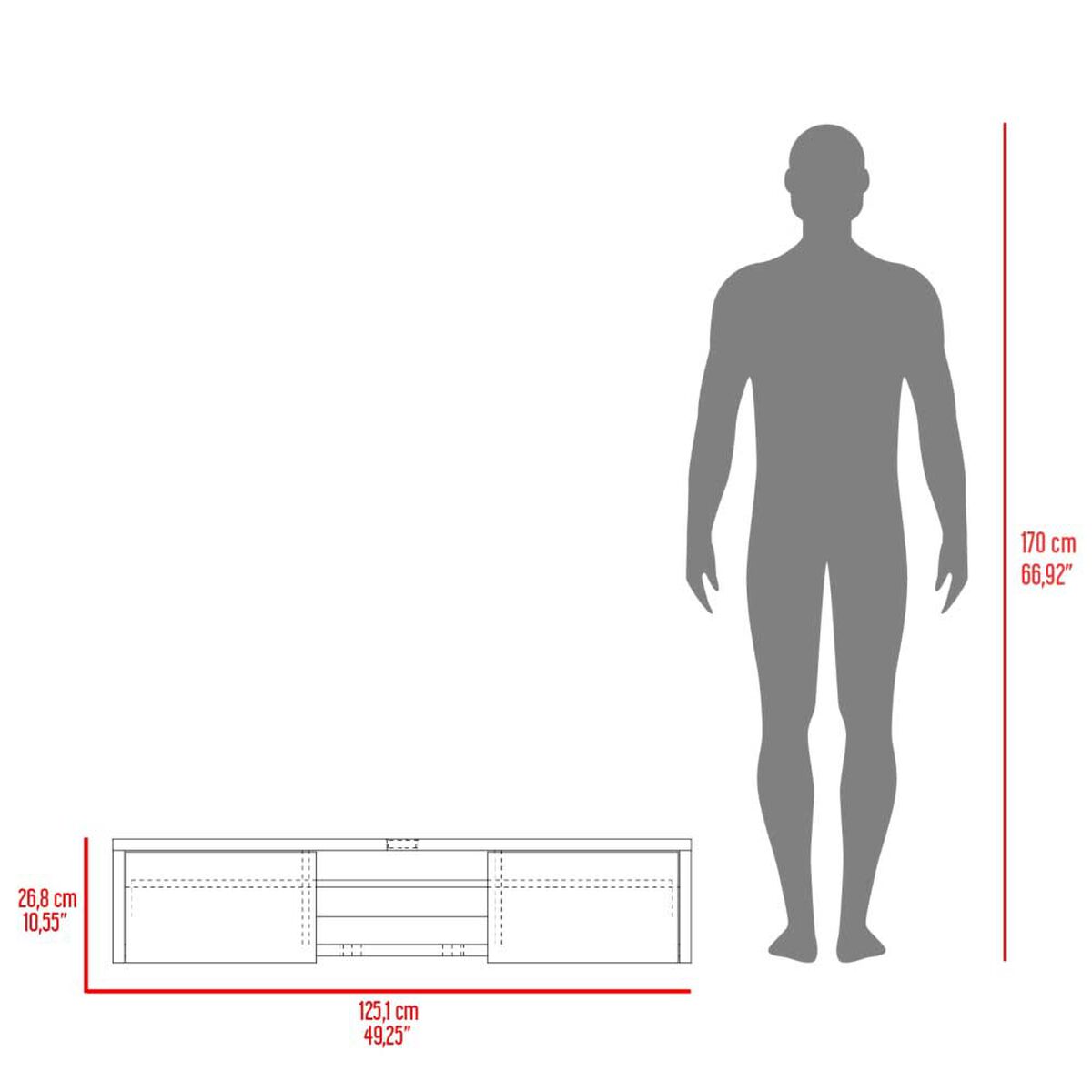 Rack Tuhome Glen Hasta 65" Fresno Europeo