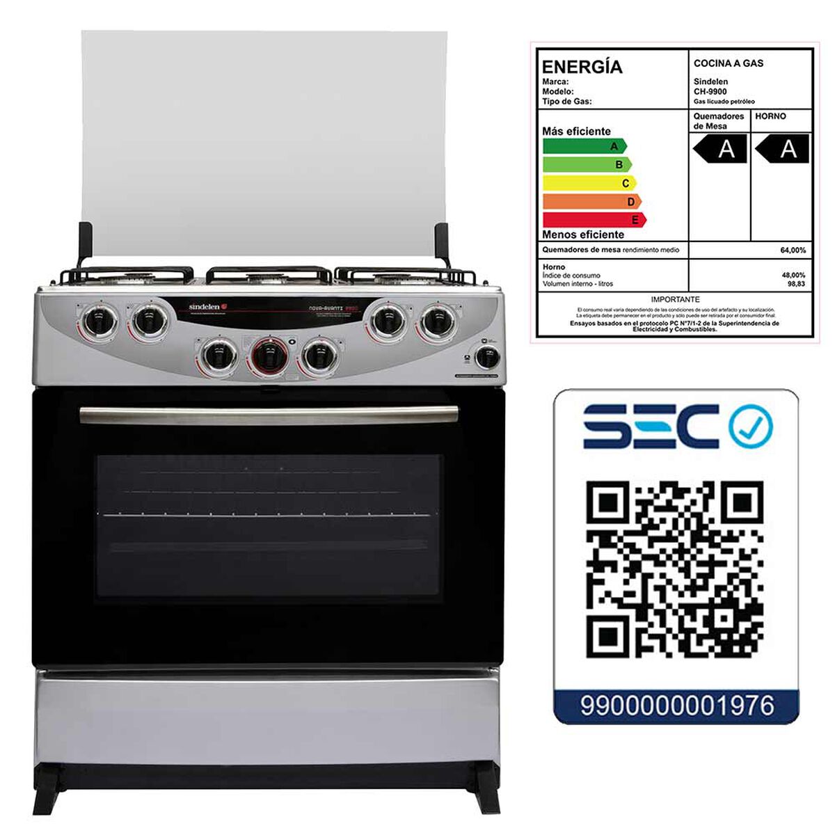 Cocina a gas Sindelen Nova Avanti CH 9900 102 lt