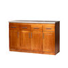 Base de Cocina Muebles Hema Berl&iacute;n 4 Puertas 4 Cajones Nogal