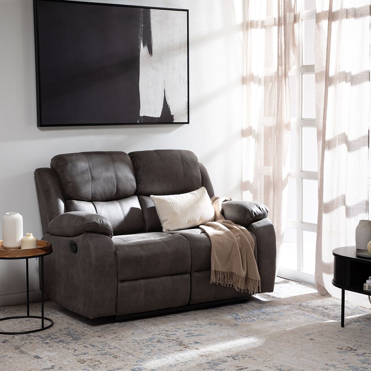 Sofá Reclinable VYS SPA Isabel 2 Cuerpos Gris