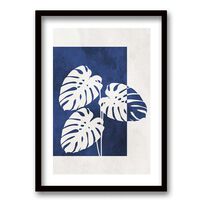 Cuadro Decorativo Retela Monstera Azul 50 x 35 cm