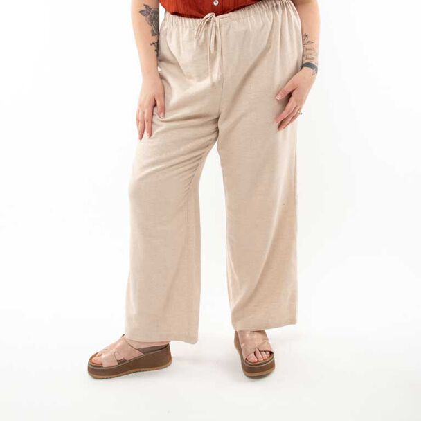 Pantalón Lino Recto Mujer Extralindas