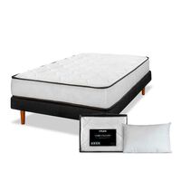 Cama Europea Flex 1,5 Plazas New Simple + Almohada + Cubrecolchon Básico