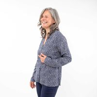 Blusa Estampada Manga Larga Mujer Portman Club Negro