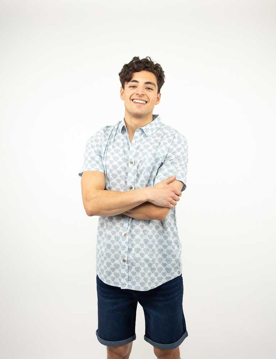 Camisa Estampada Manga Corta Hombre Cutback