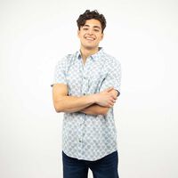 Camisa Estampada Manga Corta Hombre Cutback Celeste, Morado, Negro