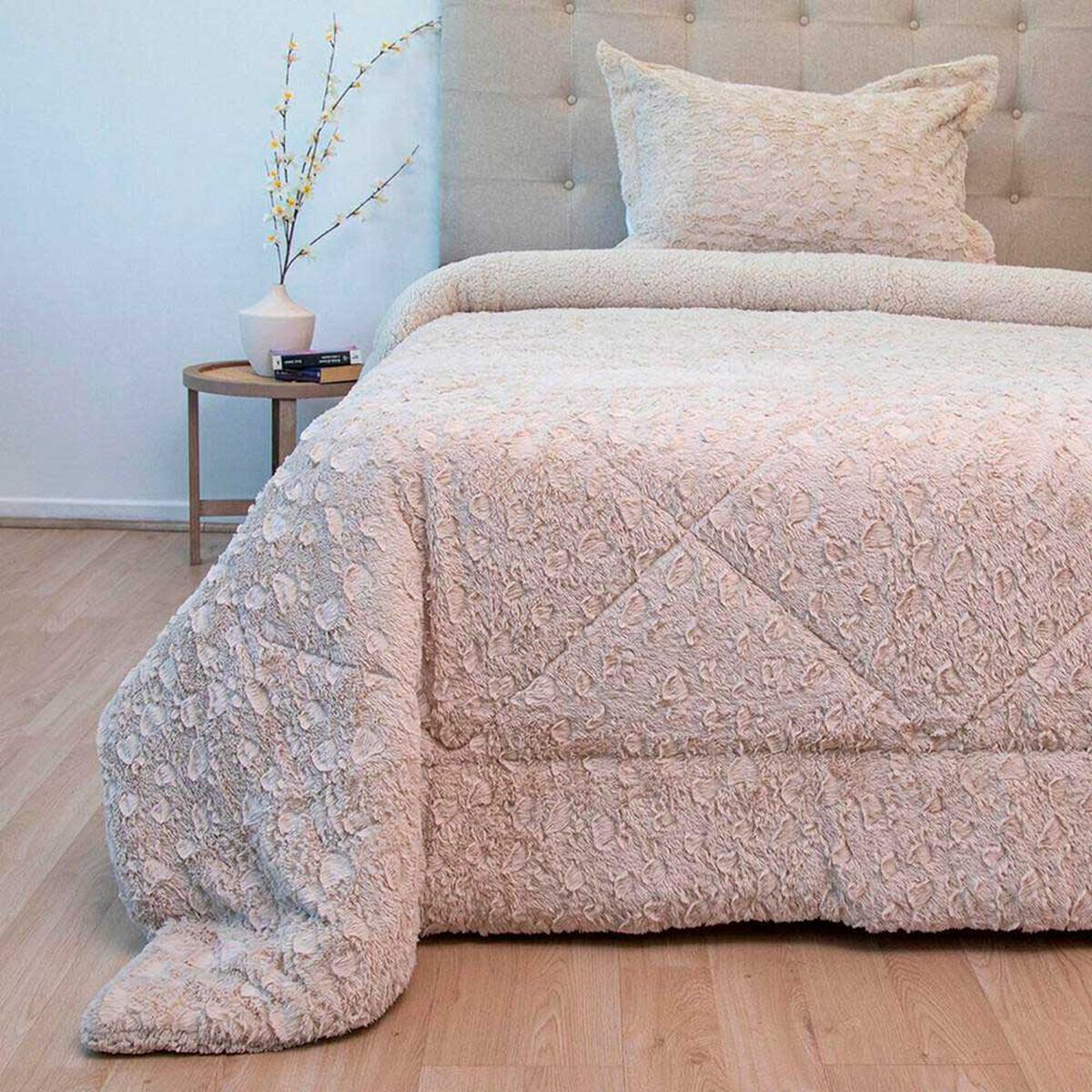 Cubrecama Doral 1,5 Plazas Beige Senses