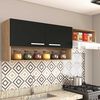Mueble de Cocina Aereo Vekkahome Madri 2 Puertas Negro Café