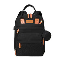Mochila Maternal con Monidero y Colgador Lubabycas Negra
