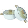 Set Cacerolas Aluminio Prensado Doral Satellite 20 y 24 Litros Crema