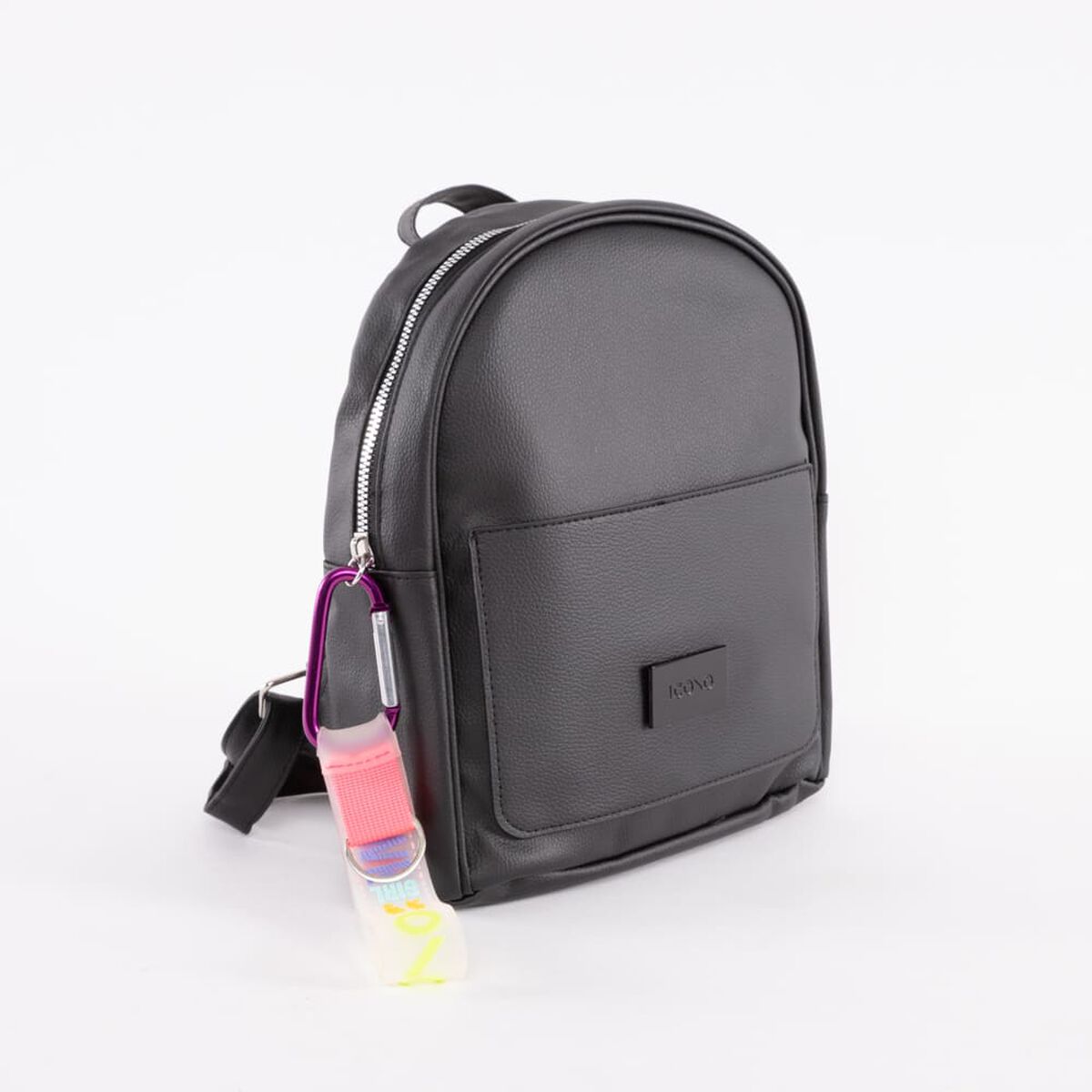 Mochila Lisa Negra Eco Cuero Mujer Icono