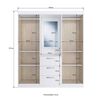 Closet Almore Uruguay 4 Puertas 3 Cajones Nogueira y Off White