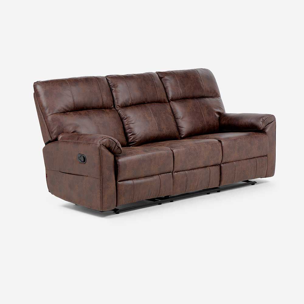 Sofá Reclinable Rosen Tolosa 3 Cuerpos Marrón