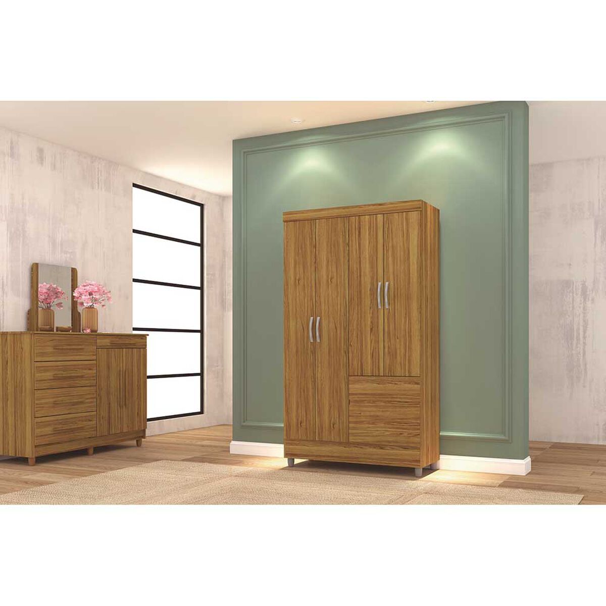 Clóset Kea Ideal 4 Puertas 2 Cajones