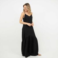 Vestido Maxi Sin Mangas Mujer Icono Negro