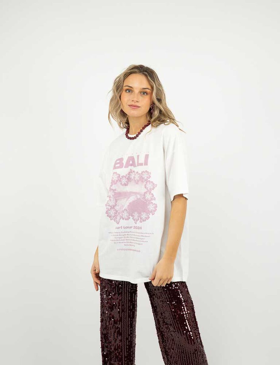Polera Con Estampado Ovesized Mujer Icono