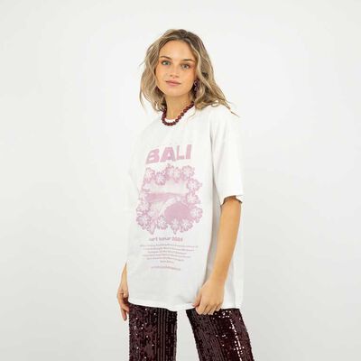 Polera Con Estampado Ovesized Mujer Icono