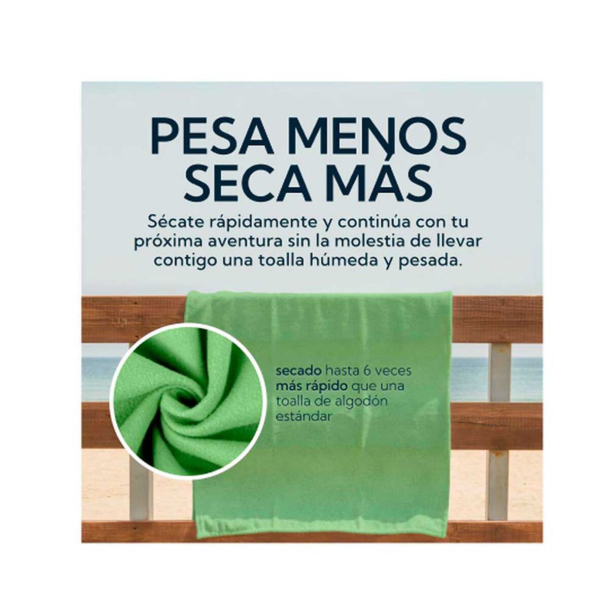 Pack 2 Toallas Microfibra Suede Verde Pro Outdoor