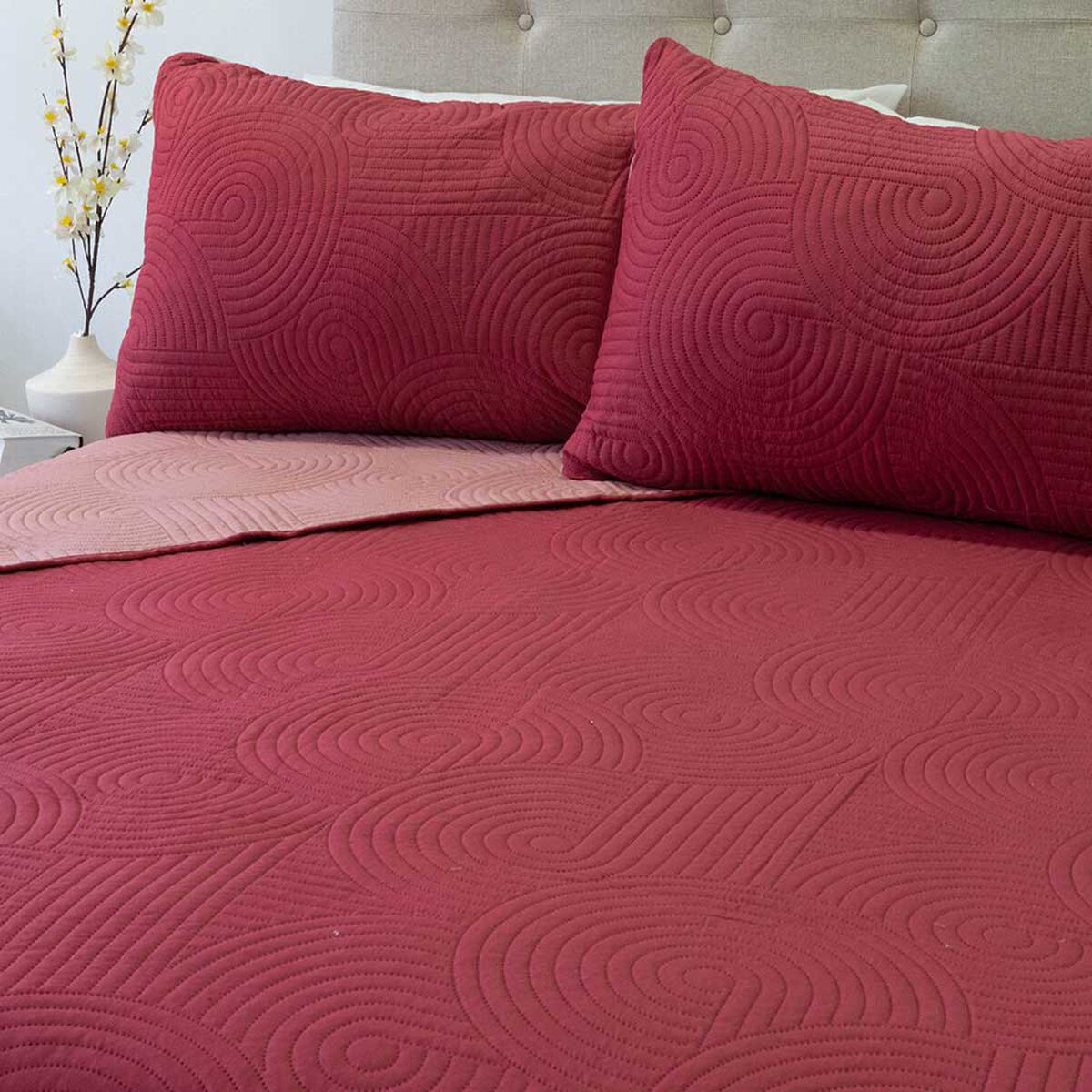 Quilt Doral 2 Plazas Cerezo Naranjo Origins