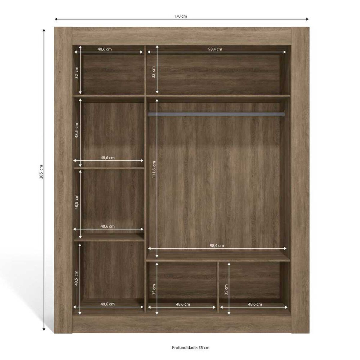 Clóset Roca Machado 3 Puertas Nogal