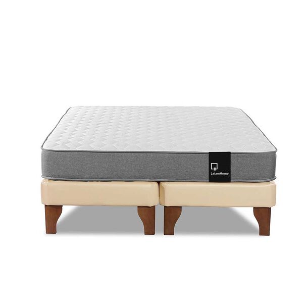 Cama Europea Latam Home Base Dividida 2 Plazas Zen Best Beige