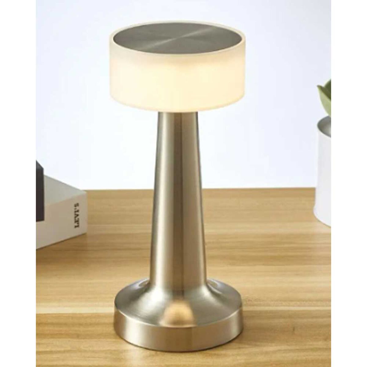 Lámpara de Mesa Metal Vgo Recargable con sensor  21 cm Plateado