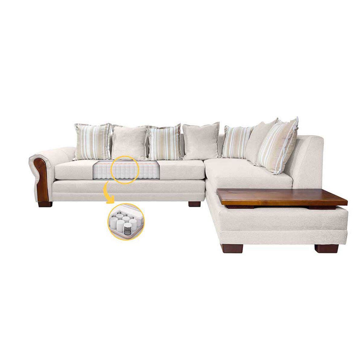 Sof&aacute; Seccional Living Factory Dakota 6 Cuerpos Beige