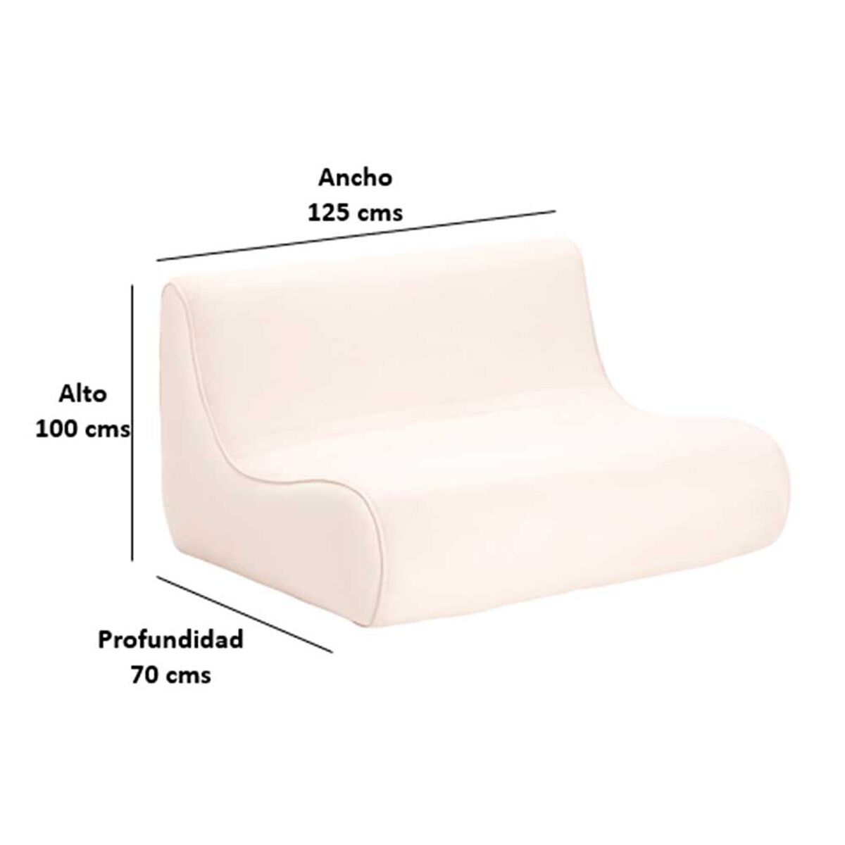 Sof&aacute; Bodevir Komodo Felpa 2 Cuerpos Beige&nbsp;