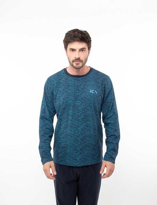 Imagen 1 del producto Pijama Larga Hombre Icono Negro, Verde