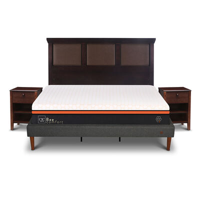 Imagen 1 del producto Cama Europea Curve CIC King Bee Comfort + Respaldo + 2 Veladores