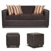 Juego de Living Innovamuebles Invictus Sofá 3 Cuerpos + Dos Pouf 1 Cuerpo Chocolate