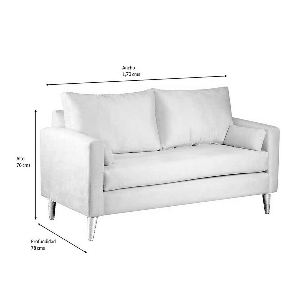 Sofá Bodevir Sky PU 01 3 Cuerpos Negro 