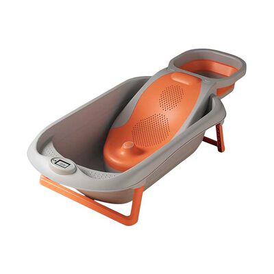 Bañera Premium con Lavapelo y Accesorios Lubabycas Naranja