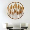 Cuadro Decorativo Redondo Ankara Hojas Dorado
