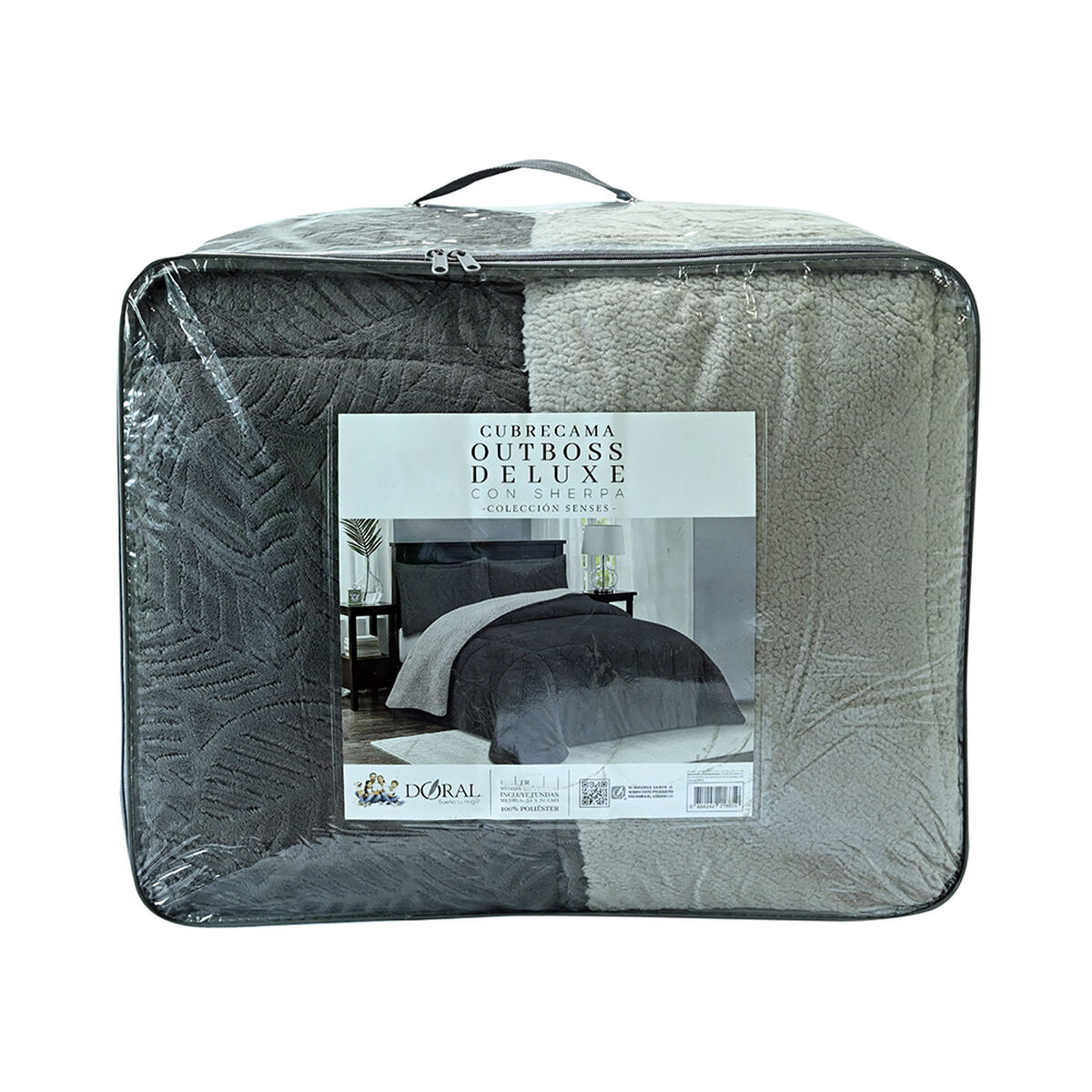 Cubrecama Doral 2 Plazas Gris Outboss Sherpa