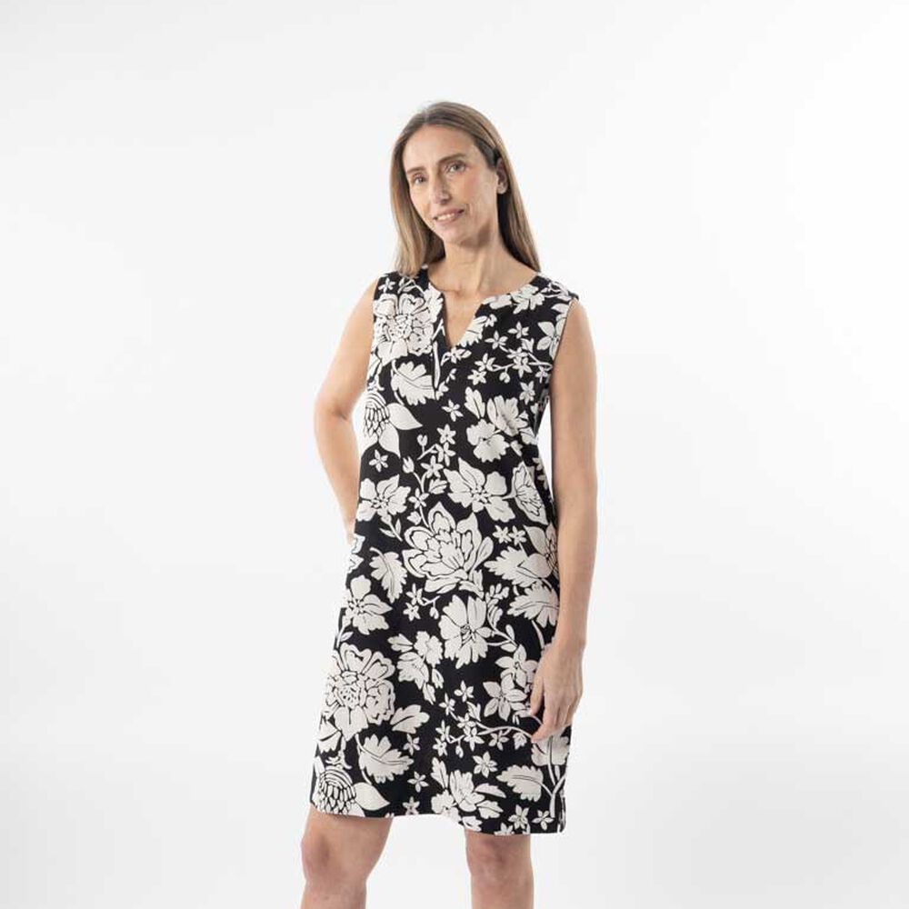 Vestido Lino Midi Sin Mangas Mujer Portman Club