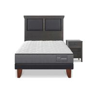 Cama Europea CIC 1,5 Plazas Anatomic + Respaldo + Velador Torino