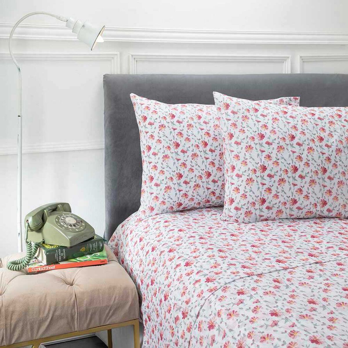 Juego de S&aacute;banas Estampadas Casa Linda 132 Hilos 1,5 Plazas Fiorela